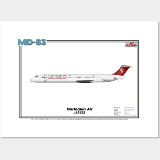 McDonnell Douglas MD-83 - Harlequin Air (Art Print) Posters and Art